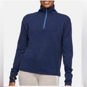 Outdoor Voices OVFleece Navy Blue Quarter Zip Pullover Jacket Size Small